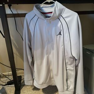 Jordan Men's White and Black Windbreaker